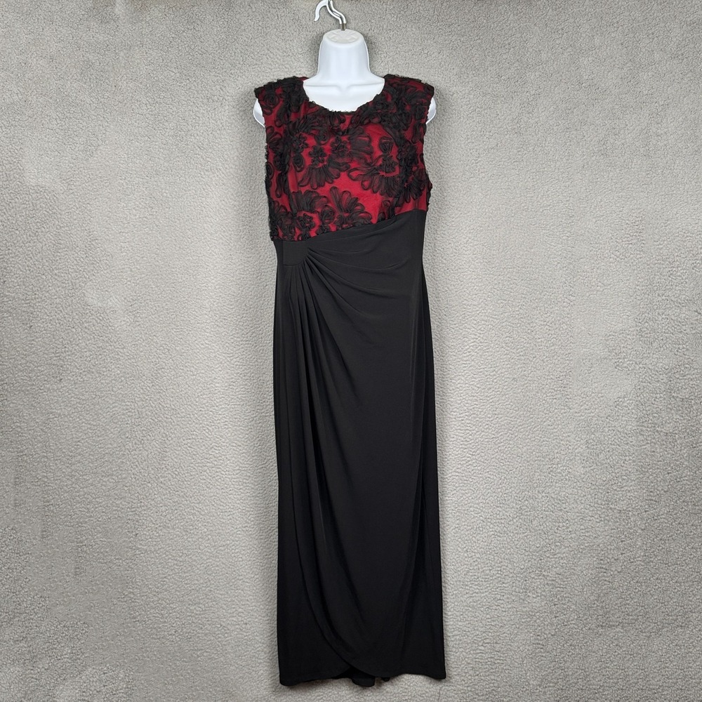 VTG Connected Apparel Dress Womens 16 Black Red Whimsigoth Witchy‎ Vamp Y2K